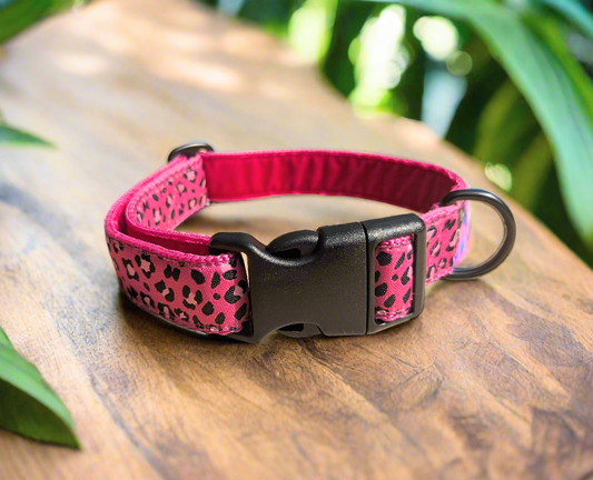 Pink Leopard Print Pattern Collar Anti-freeze 25mm