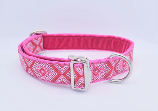 Pink Tribal Slip-through Buckle Collar