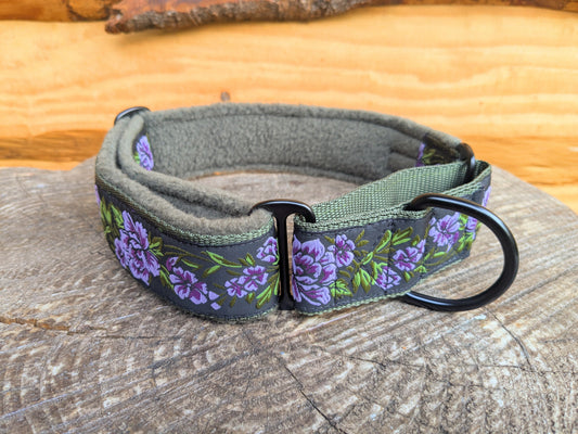 Purple/Green Floral Pattern 38mm Martingale Collar