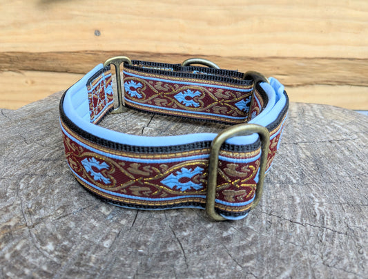 Maroon/Blue Renaissance Pattern 38mm Martingale Collar