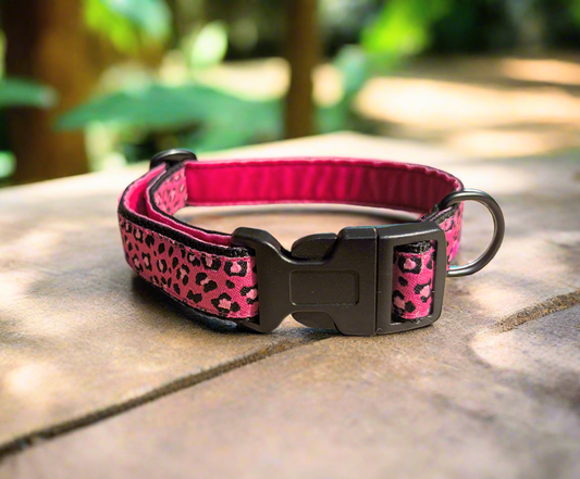 Pink Leopard Print Pattern Collar 20mm