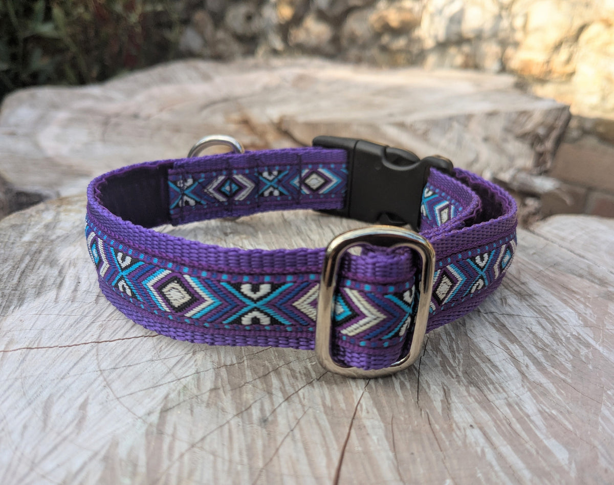 Purple Southwestern Tribal Pattern Collar 25mm