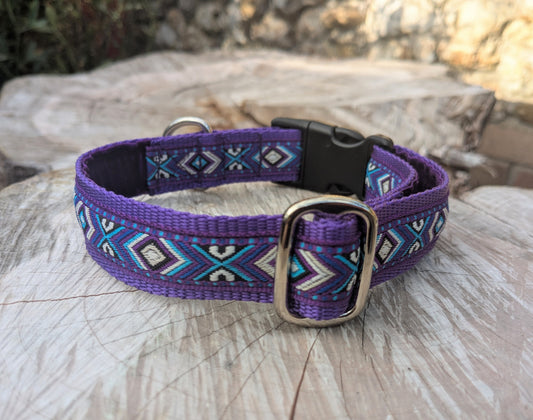 Purple Southwestern Tribal Pattern Collar 25mm