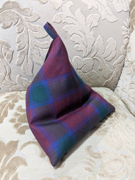 Tablet/Kindle/iPad Bean Bag Cushion Stand- Burgundy Tartan