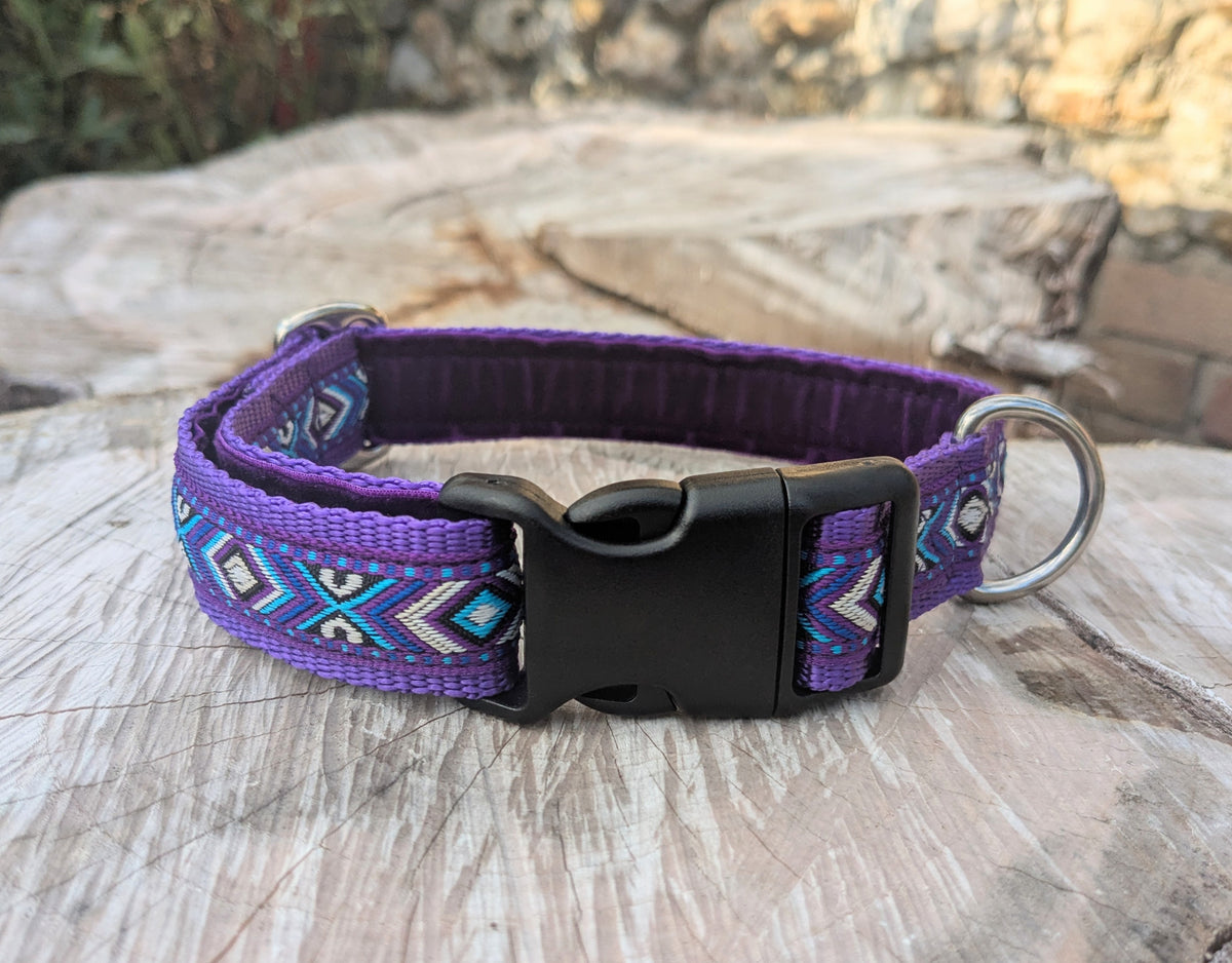 Purple Southwestern Tribal Pattern Collar 25mm