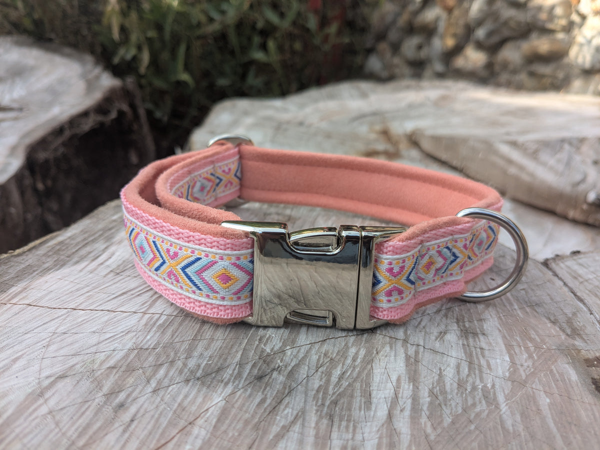 Peach Pink Southwestern Tribal Pattern Collar 25mm