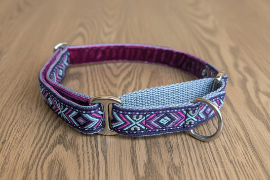 14-21" Purple Southwestern Tribal 20mm Martingale Collar
