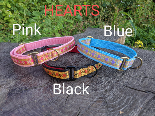 Blue/Gold Hearts Pattern House Collar