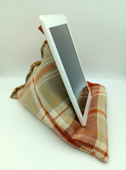 Tablet/Kindle/iPad Bean Bag Cushion Stand- Tartan